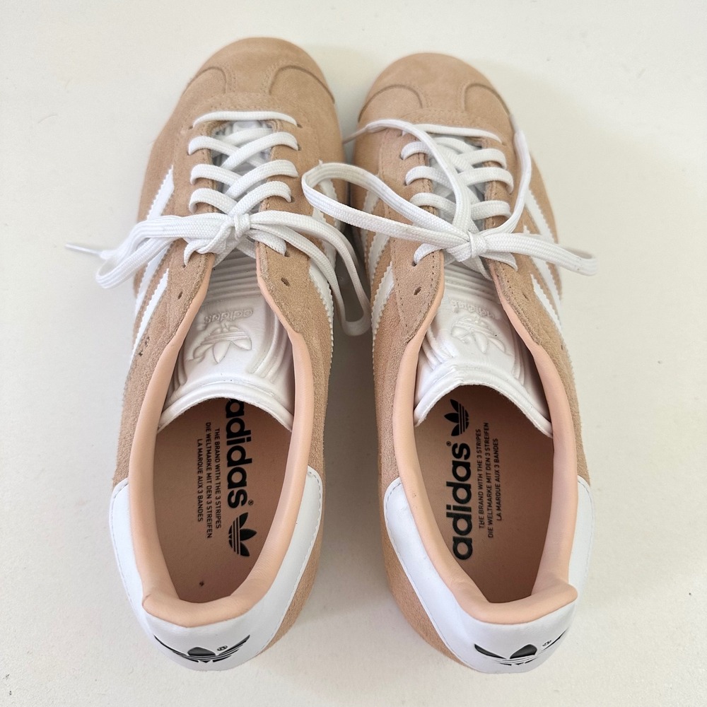 Adidas Gazelle Womens Sneakers Size 10 Suede Low Top Shoes Blush White Casual - Picture 4 of 11